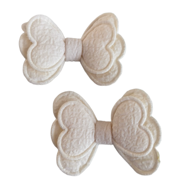 Vlinder strikje créme (2 stuks)