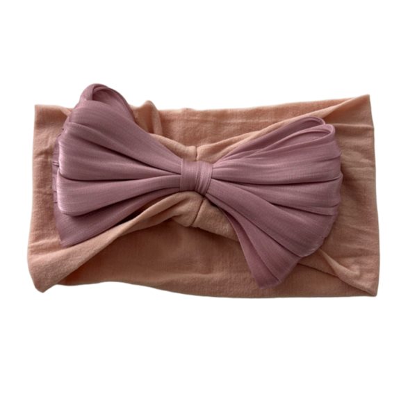Elastische haarband newborn Mauve- Sale