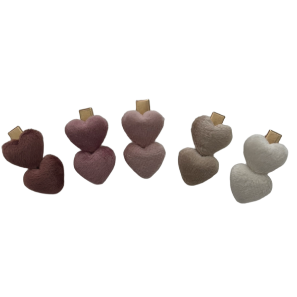 Velvet hartjes 3 cm
