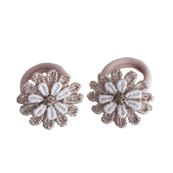 Kleine elastiekjes golden daisy (2 stuks)