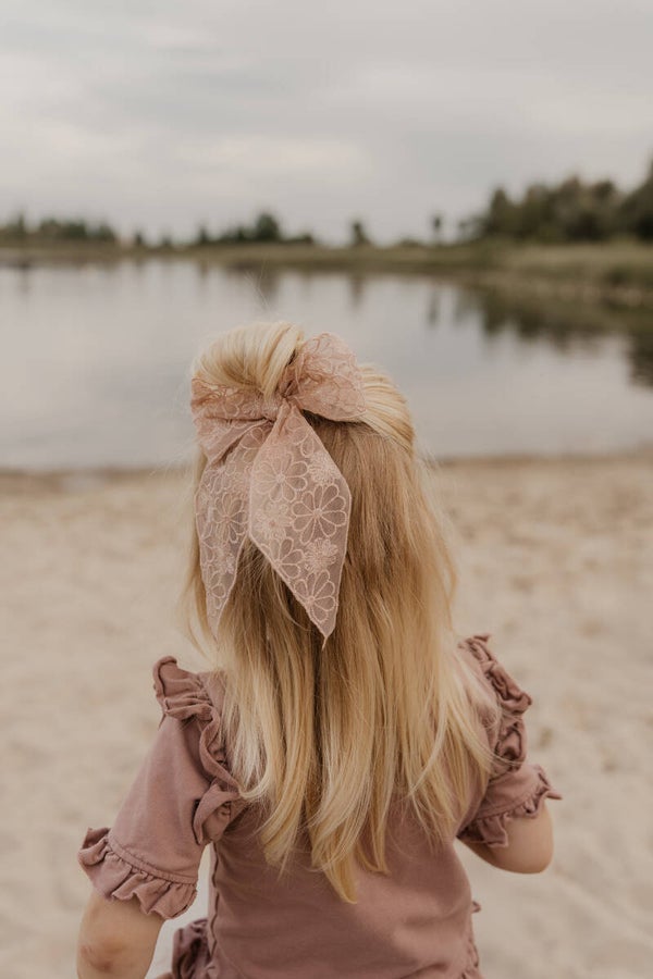 Vintage look kanten strik roze