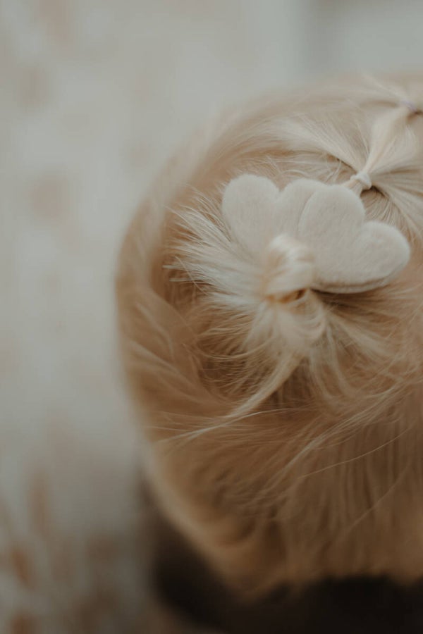 Velvet hartjes beige (2 stuks)