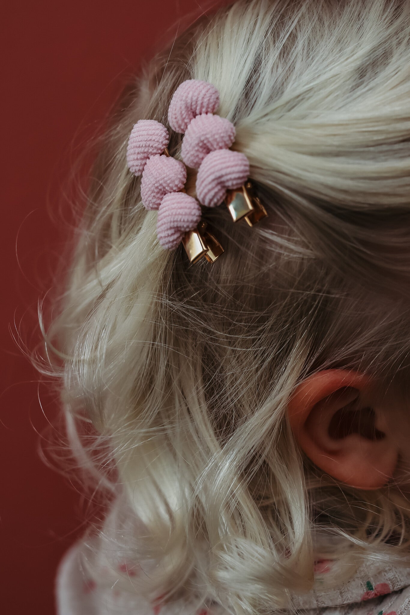 Duo alligator speldjes hartjes roze rib (2 stuks)