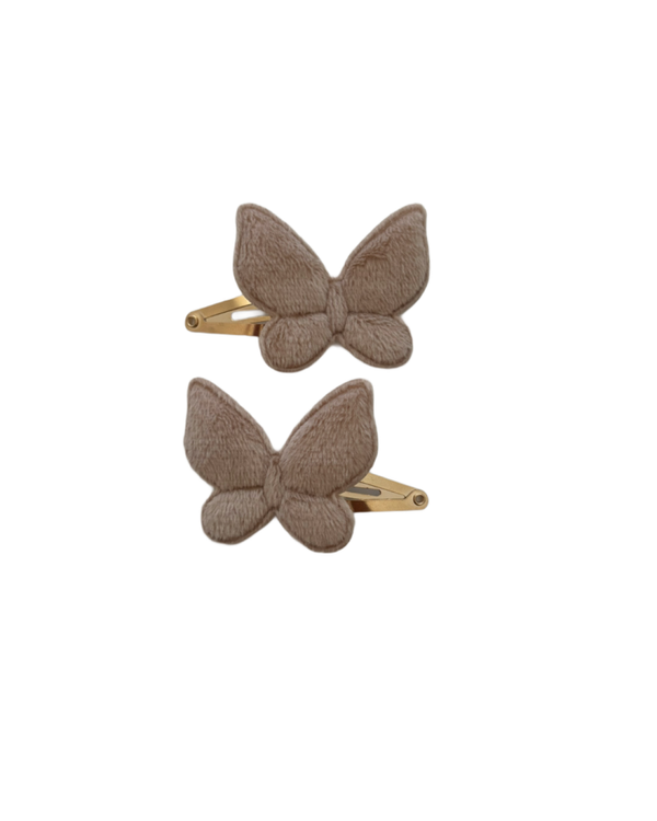 Beige vlinder speldjes (2 stuks)