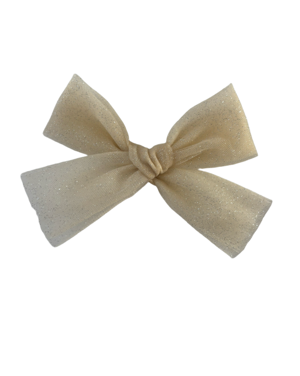 Glitter strik tule beige