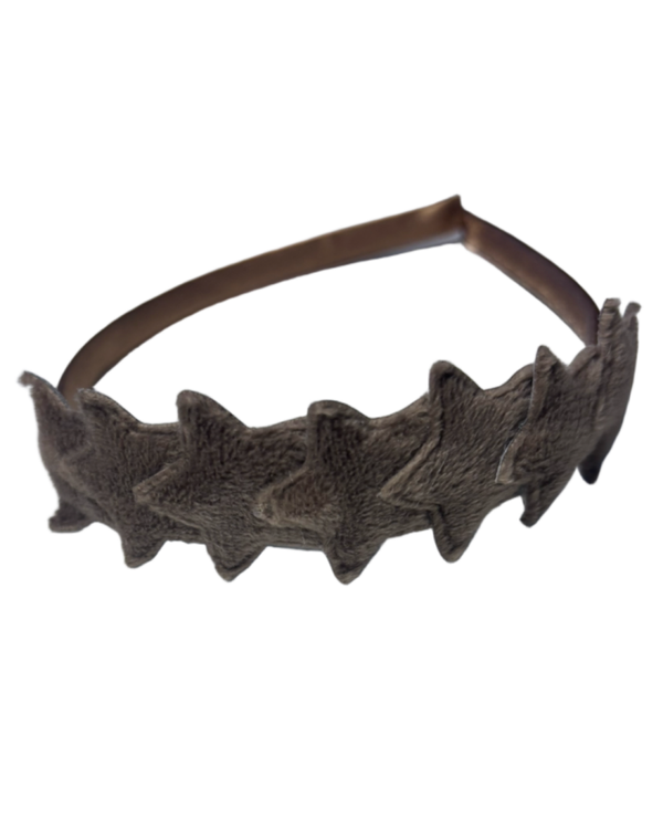 Diadeem velvet sterren bruin