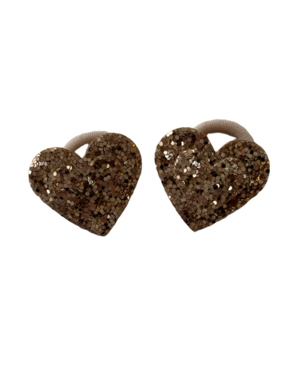 Elastiekjes gouden hart (2 stuks)