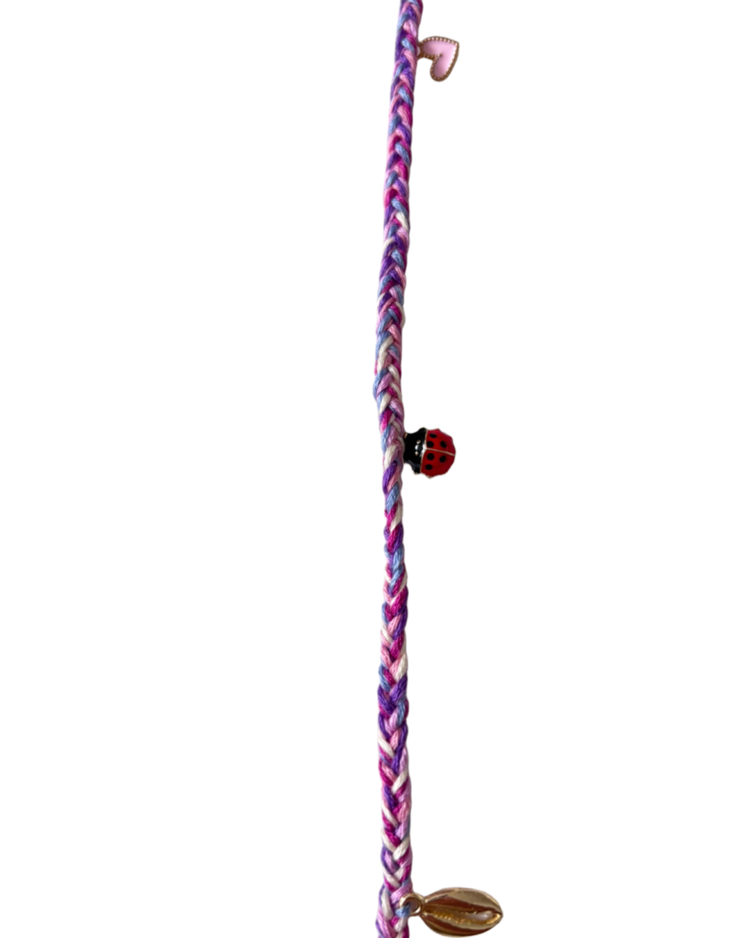 Gevlochten haarsieraad pastel Purple long (43 cm)