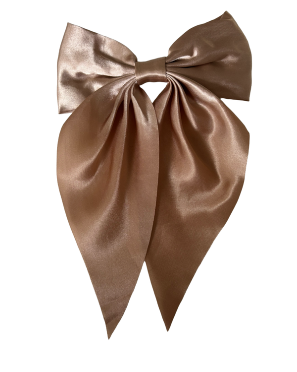 Satijnen strik beige/lichtbruin