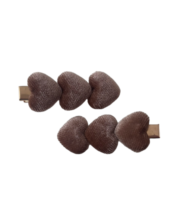 Alligator speldjes velvet glans hartjes (2 stuks)