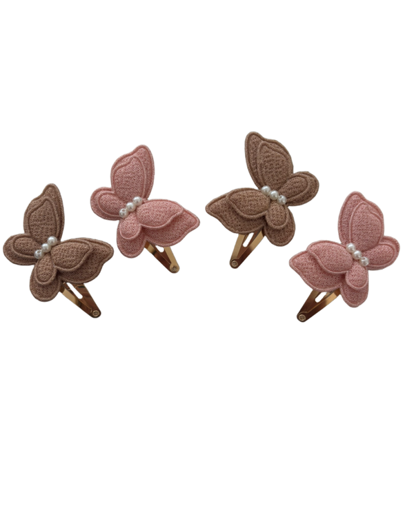 Vlinder roze of bruin (2 stuks)