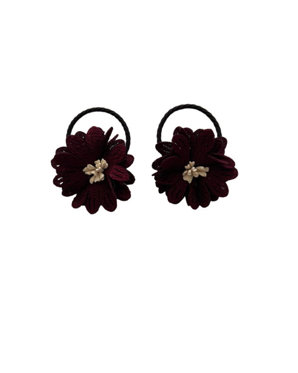 Elastiek bloemen Bordeaux (2 stuks)