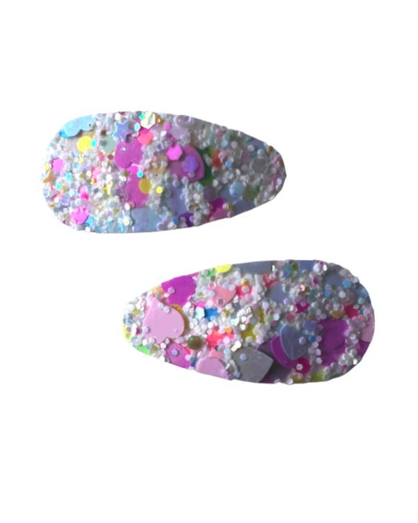 Duo haarspeldjes confetti hartjes (2 stuks)