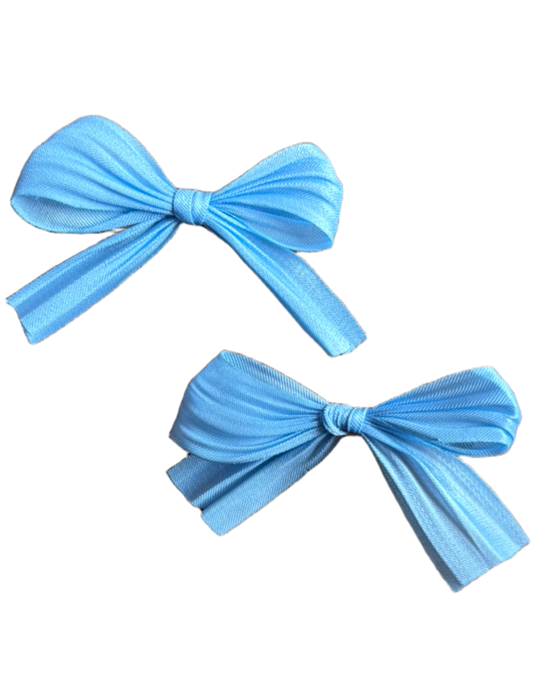 Satijnen strik babyblauw (2 stuks)