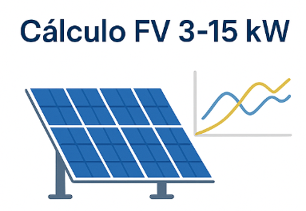 Cálculo FV 3–15 kW (vivienda/comercio) – Diseño eléctrico y dimensionamiento
