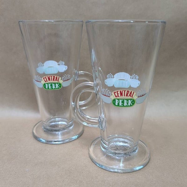 Pair FRIENDS Central Perk Latte Coffee Mug, Tea Drink Glasses