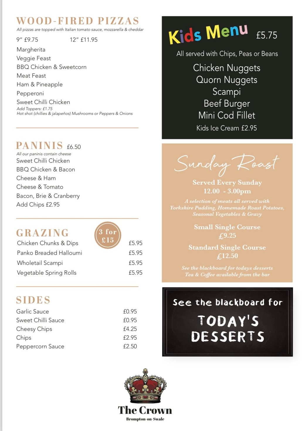 Menu The Crown menu-the-crown