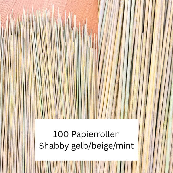 100 Papierrollen – gefärbt