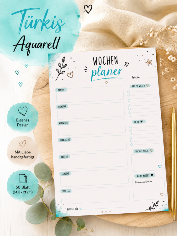 Wochenplaner – A5 | 50 Blatt