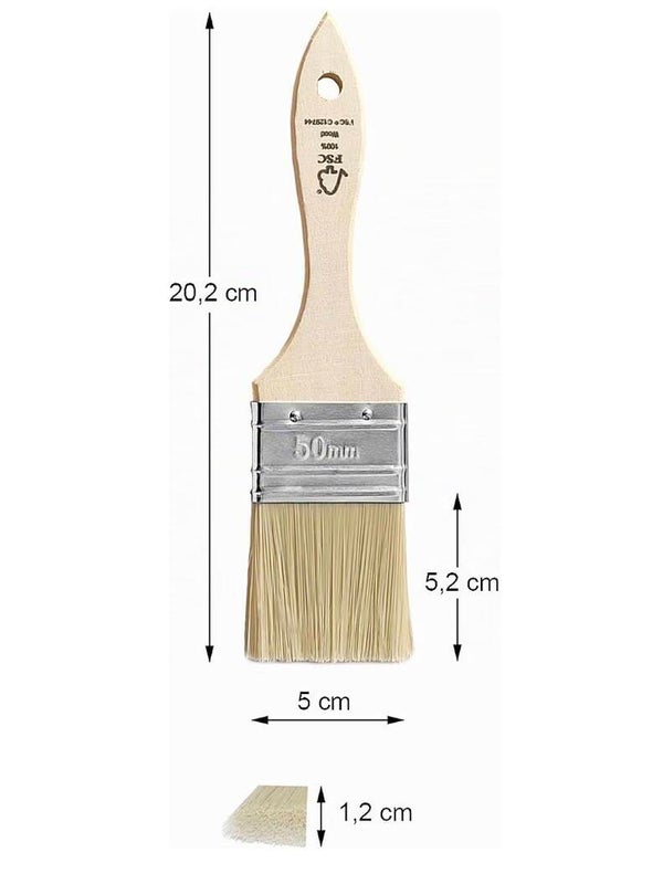 Flachpinsel 50 mm breit - ideal zum Papierrollen einfärben