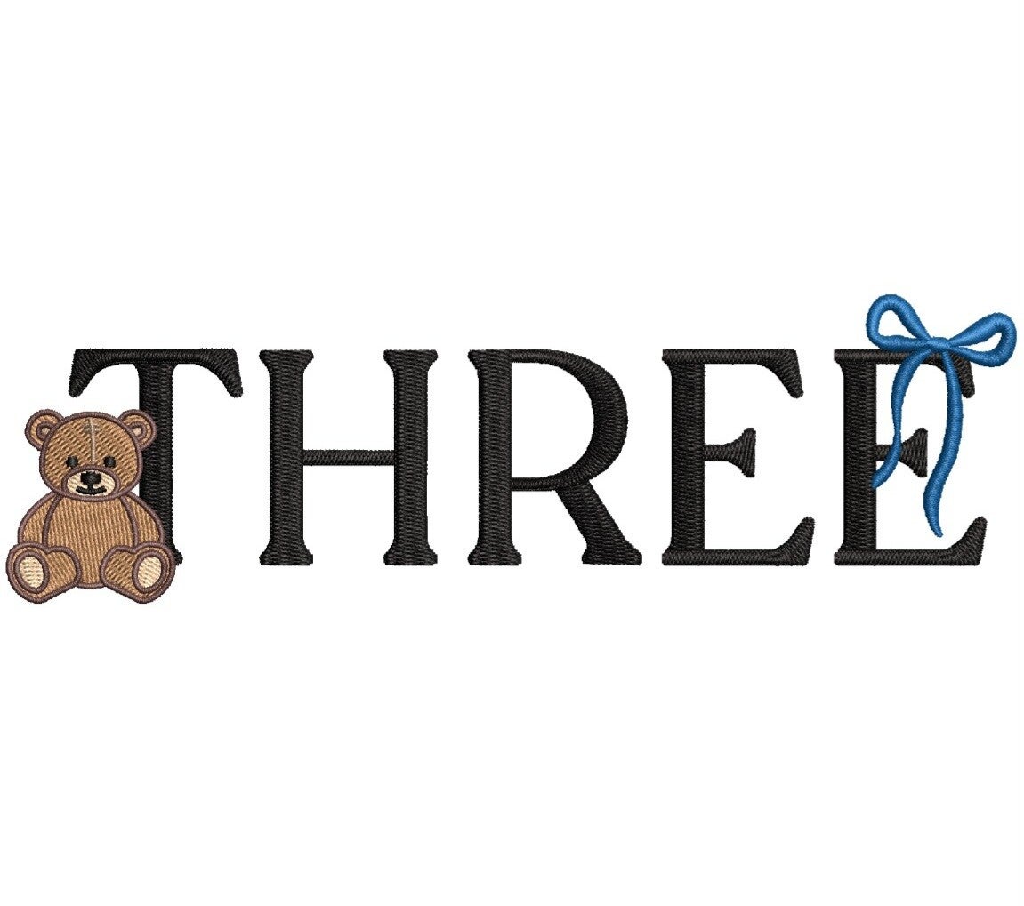 Birthday THREE teddy bear Sweater
