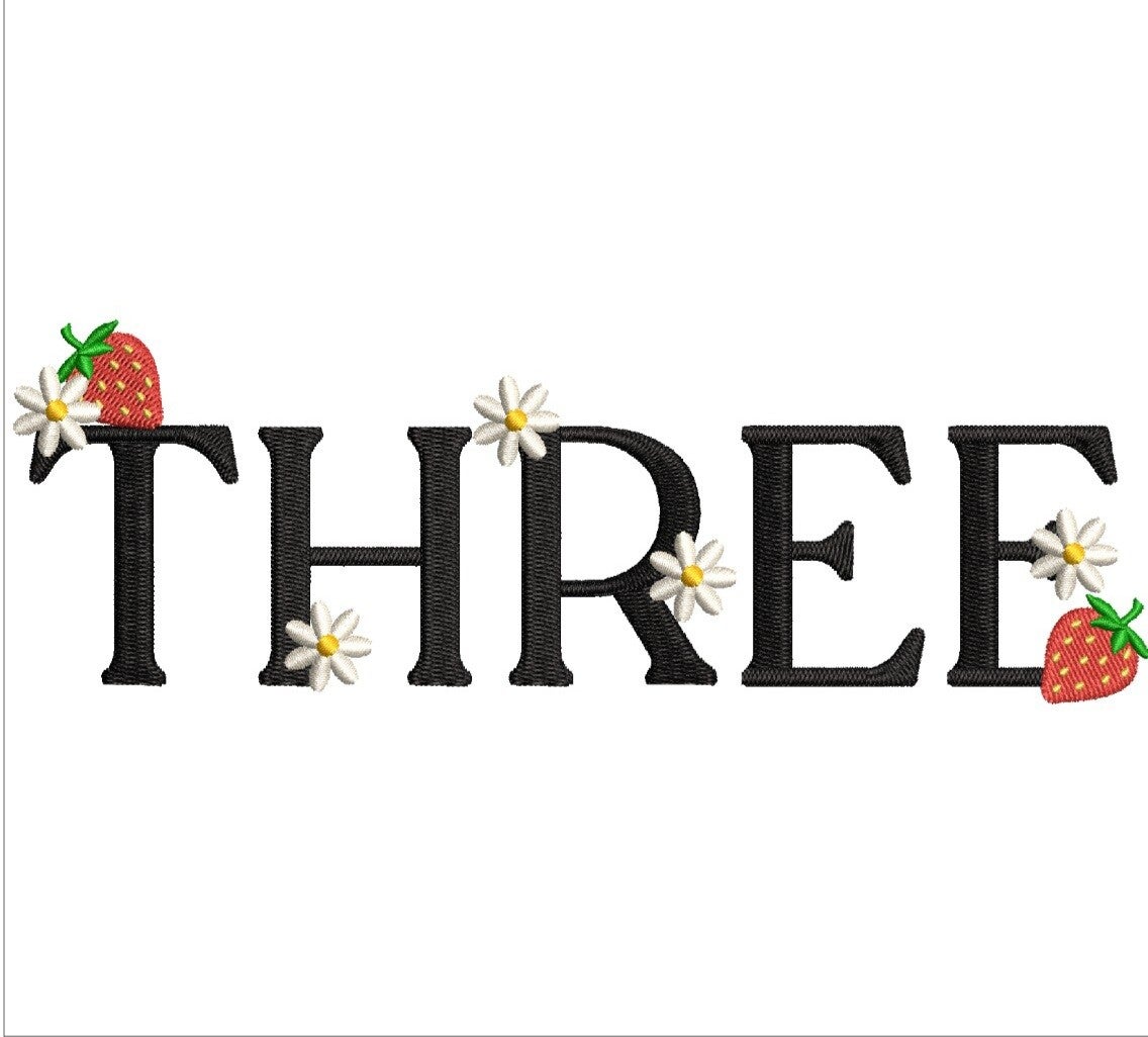 Birthday THREE strawberry Sweater