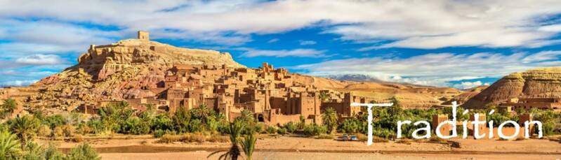 Photo du Maroc (Kasbah Aït Benhaddou), illustrant l'authenticité de la tradition du Hammam Berbère Assia Hammam Lussy Fribourg