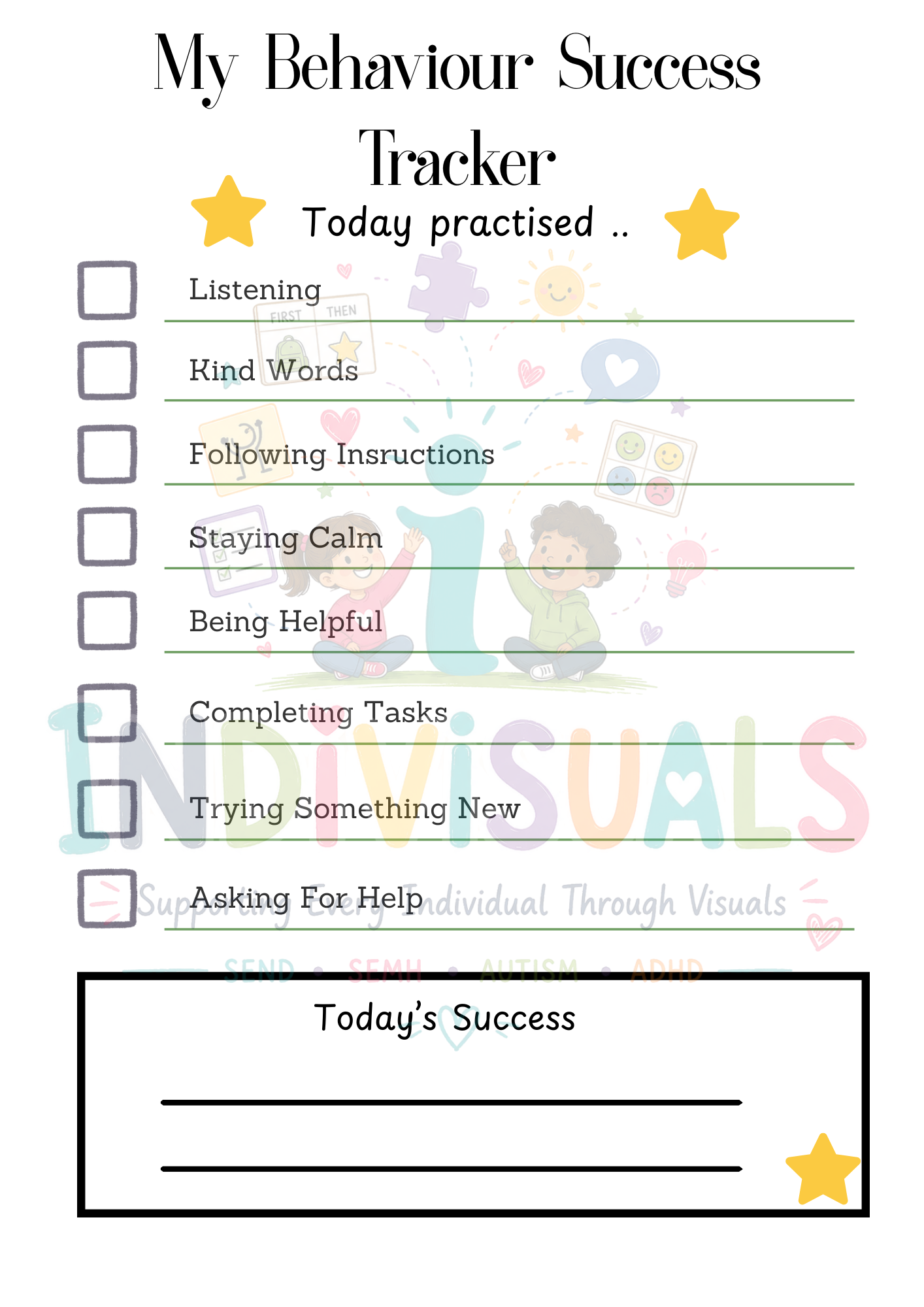 My behaviour success tracker