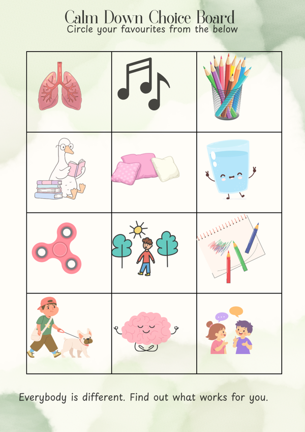 My Calm Choice Board