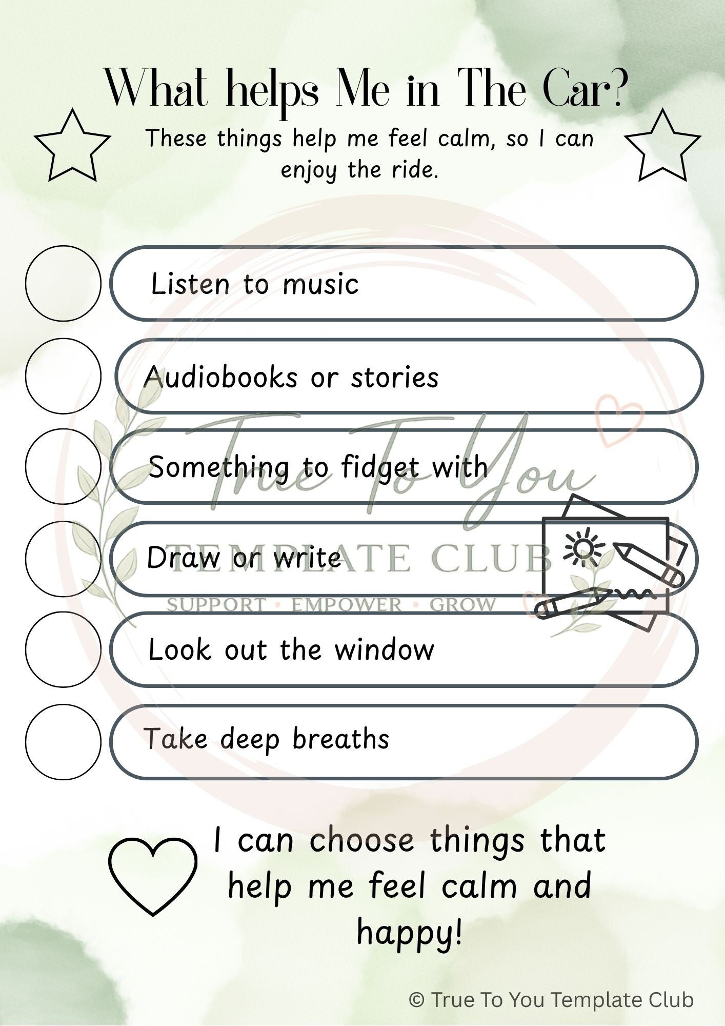 What helps me in the car?