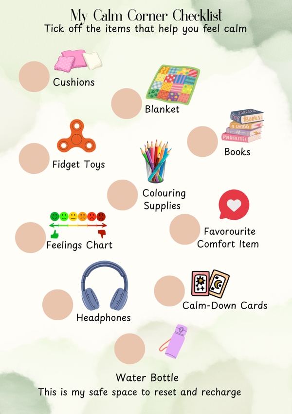 My Calm Corner Checklist