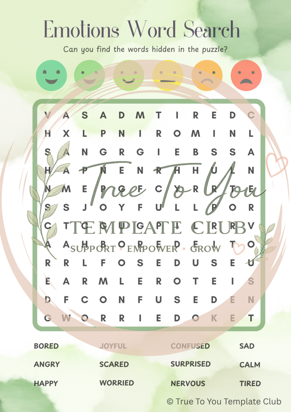 Emotions Wordsearch