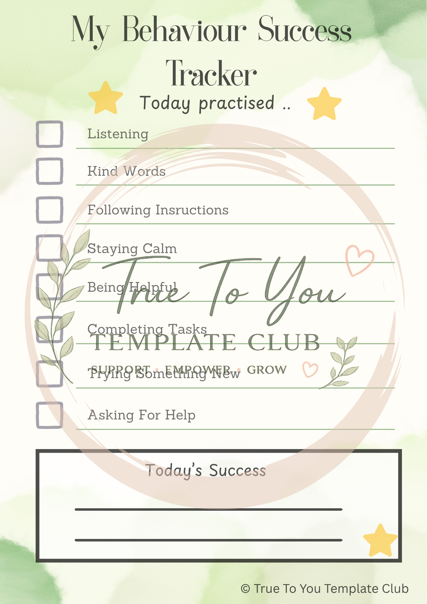 My behaviour success tracker