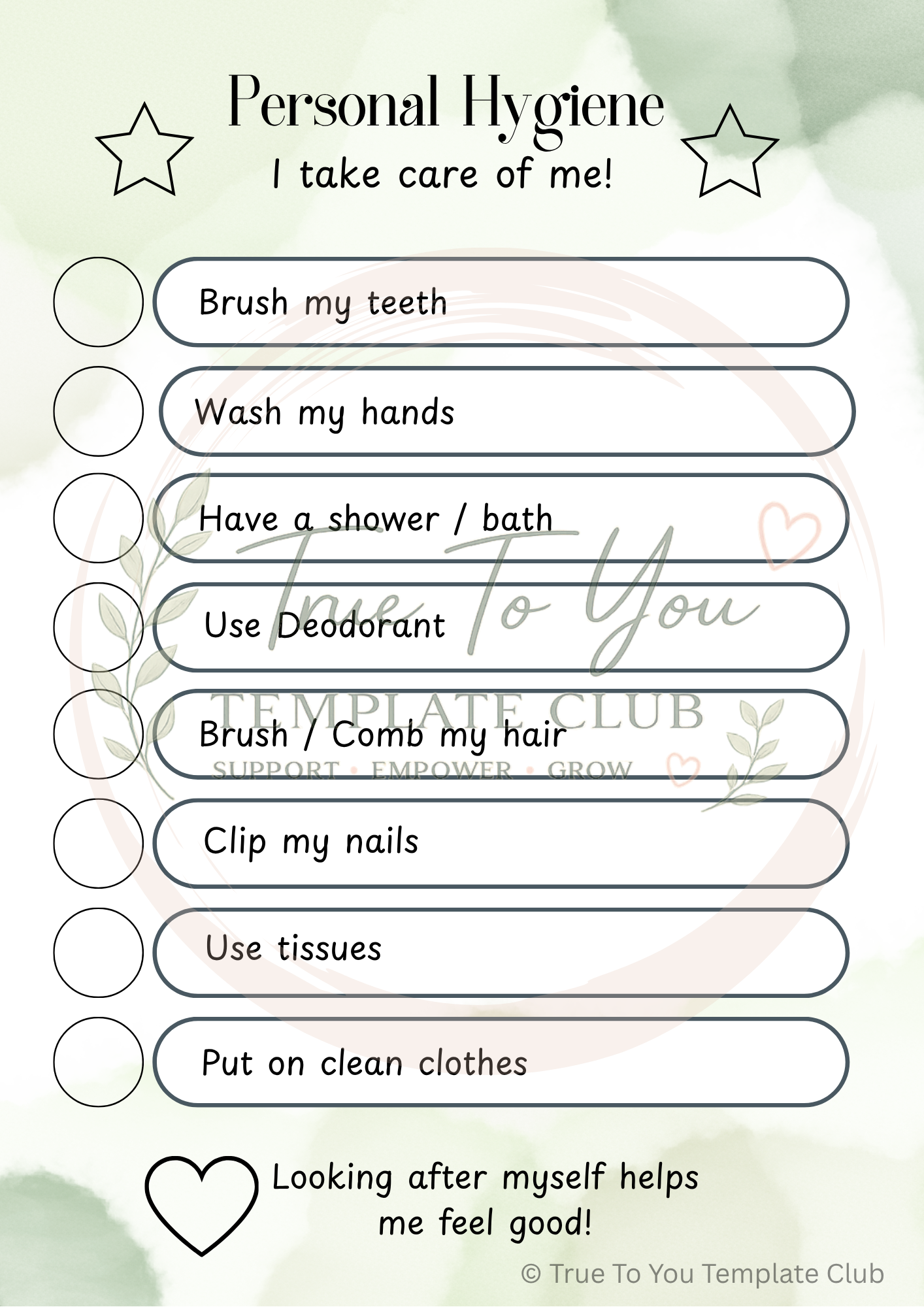 Visual Checklist: Personal Hygiene