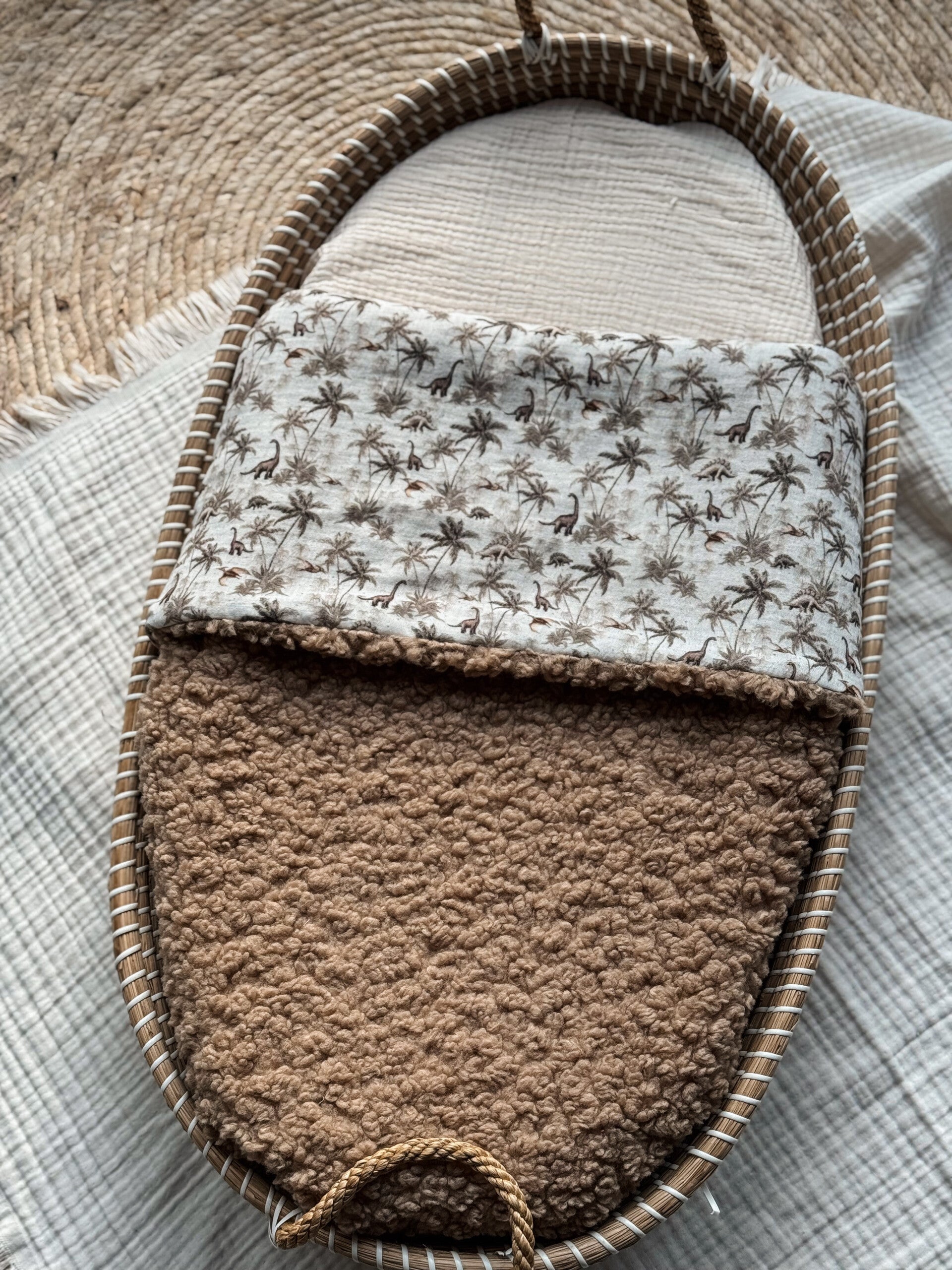 Wiegdeken Dino Jungle Beige