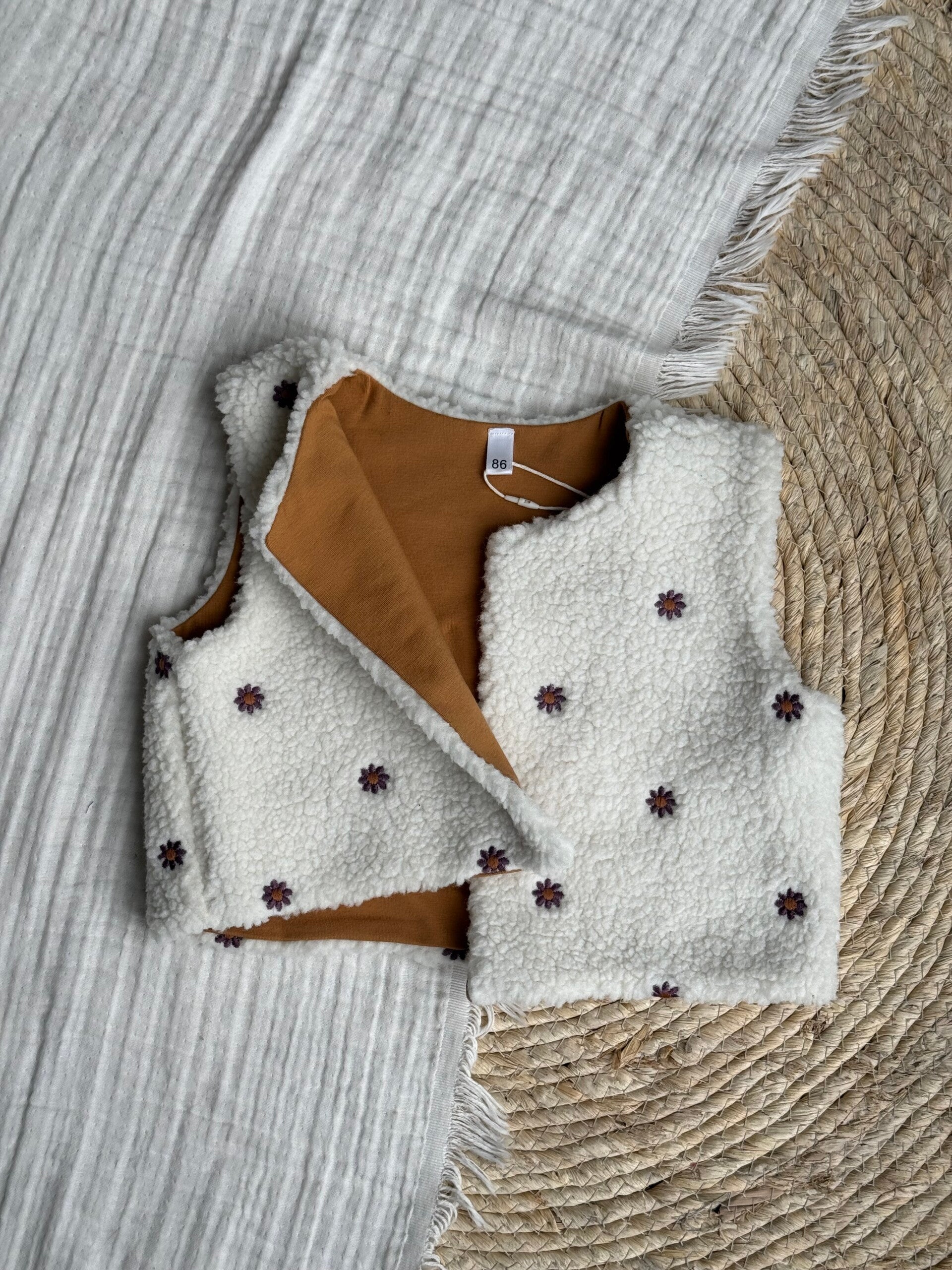 Gilet Teddy Flower Dubbelzijdig