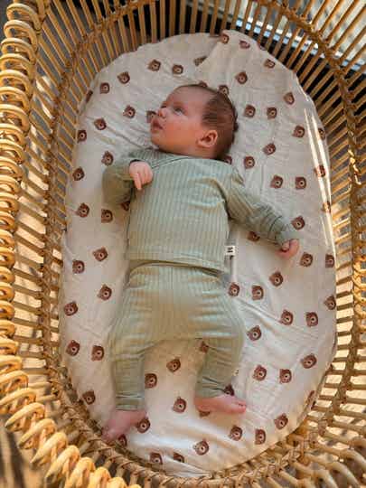 Overslag Dusty Green Brede Rib