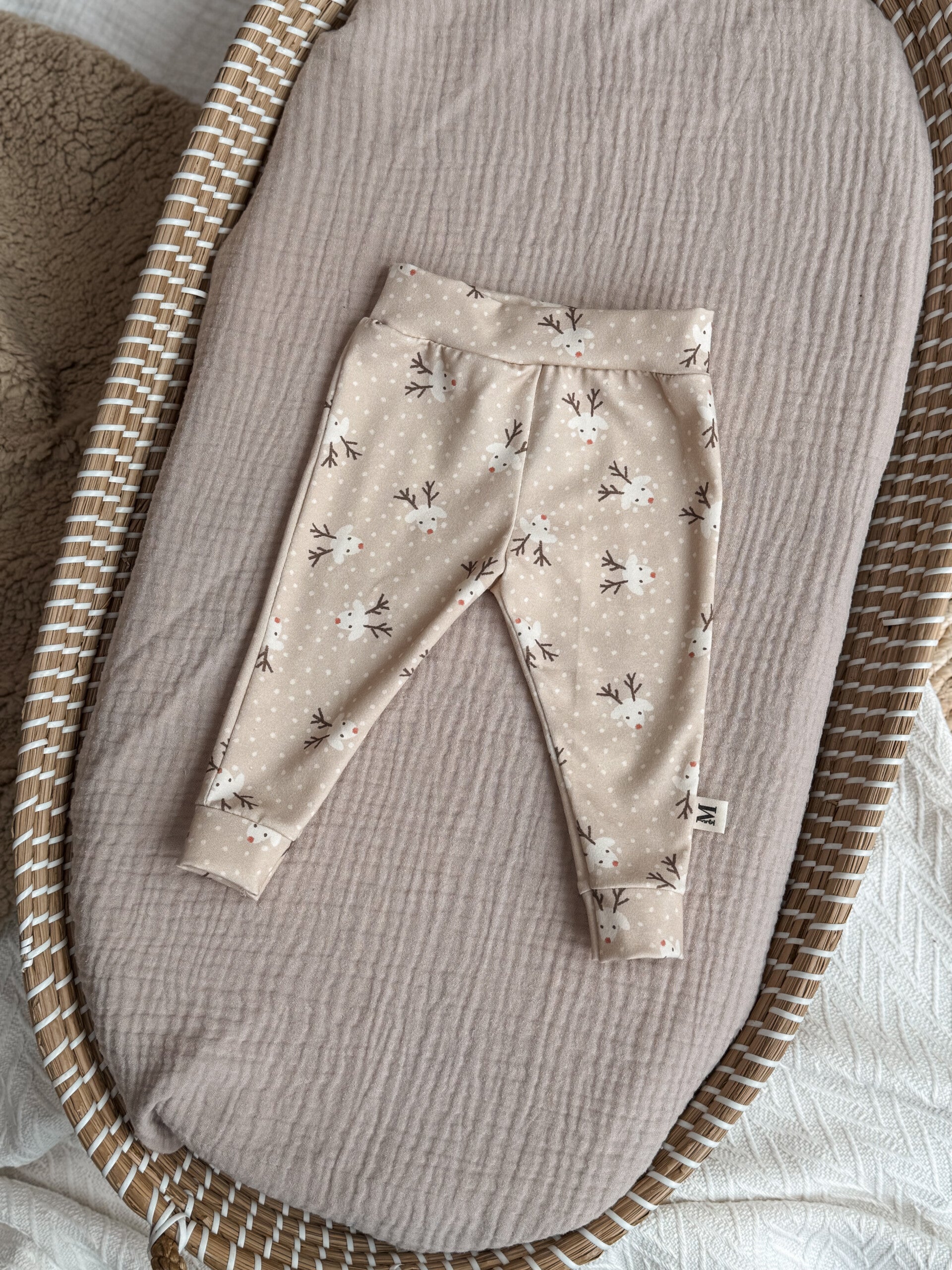 Kerst Rendiertjes Creme Beige