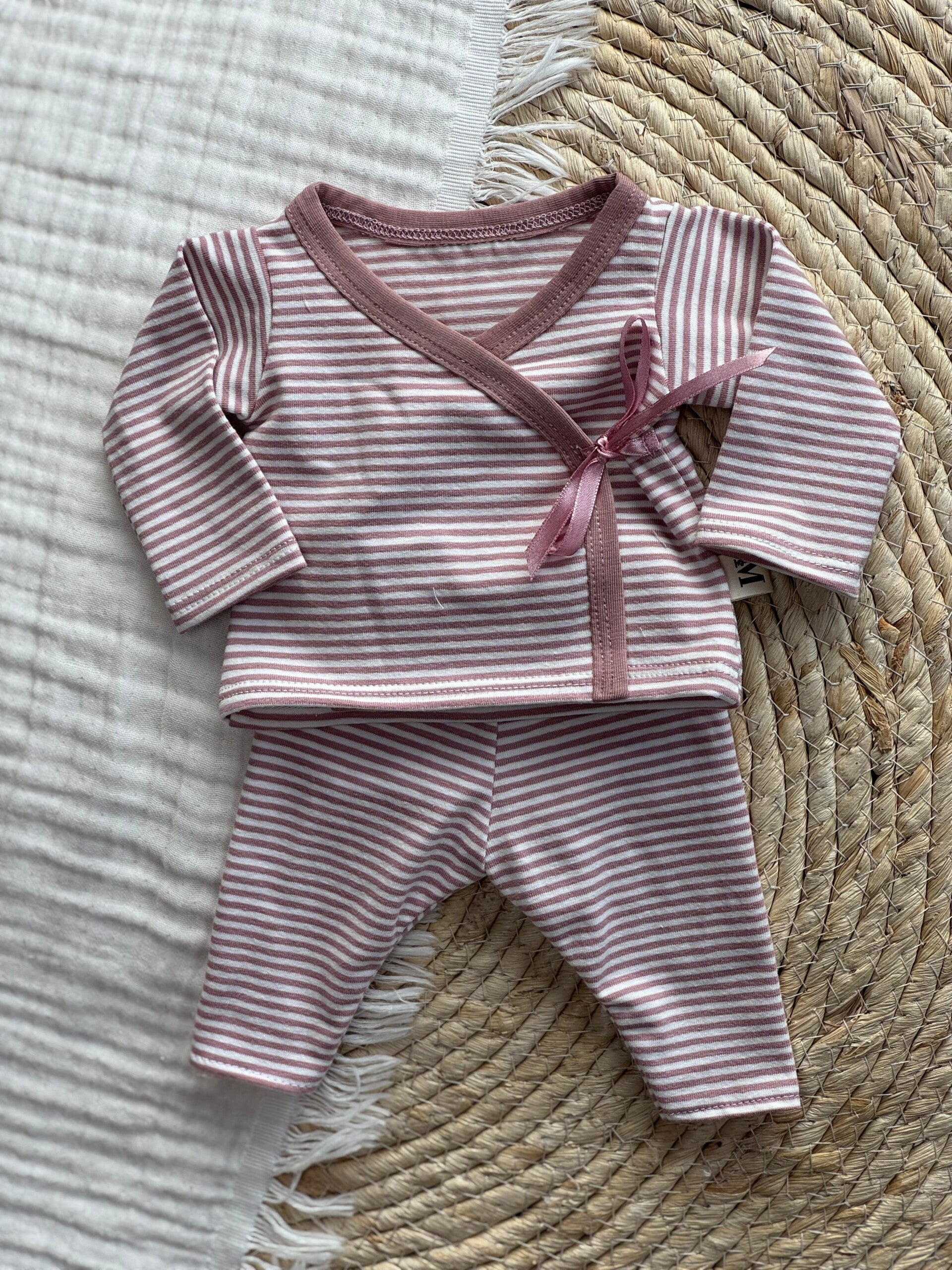Set Overslag Oud Roze Stripes