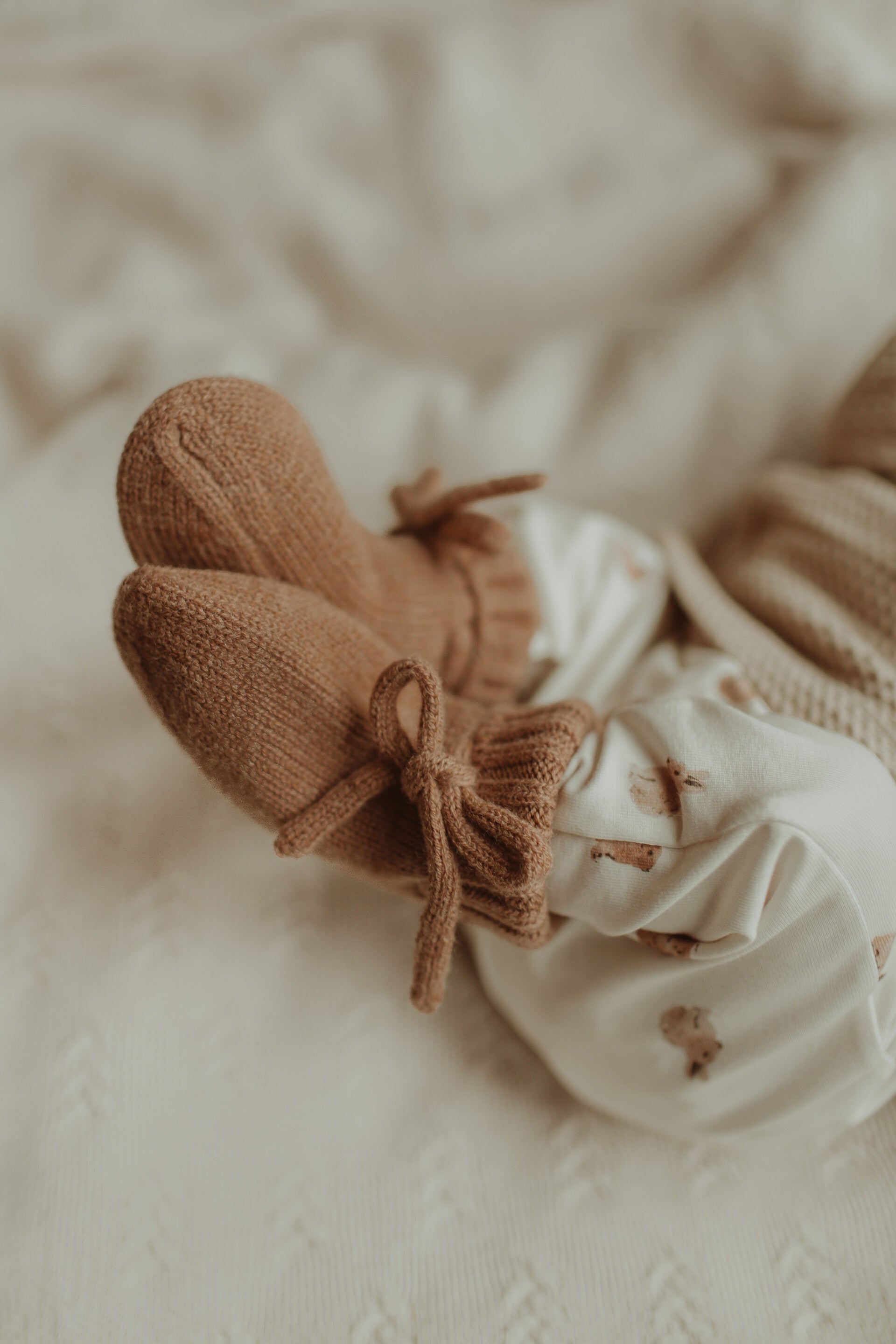 Merino wollen slofjes - Chocolate