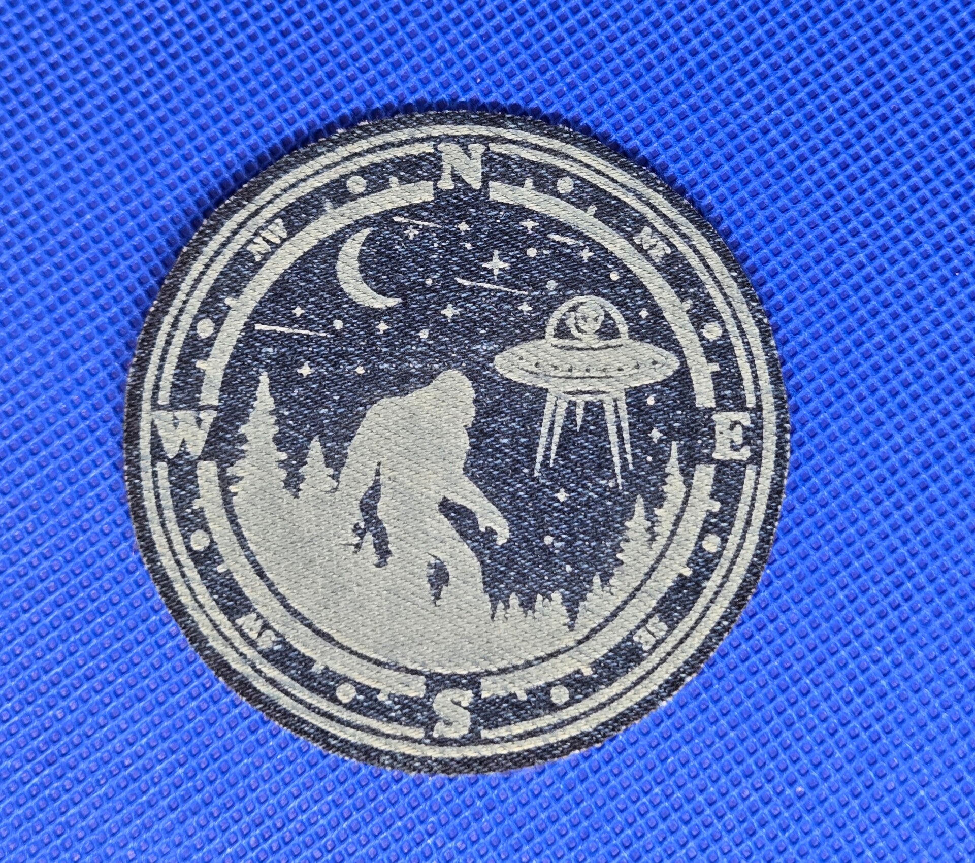 Bigfoot and Alien Compass patch