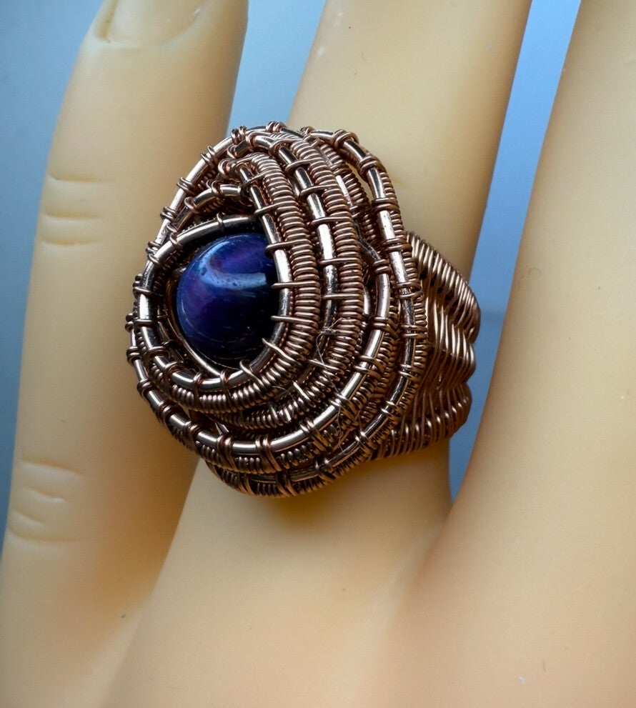 The Night Sky Tiger Eye Wire Ring
