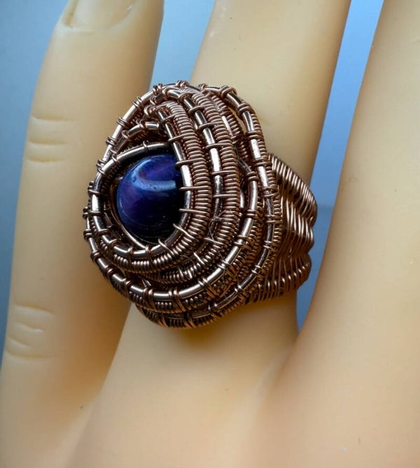 The Night Sky Tiger Eye Wire Ring