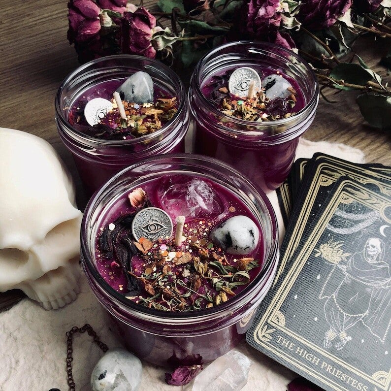 Bougie divination violet