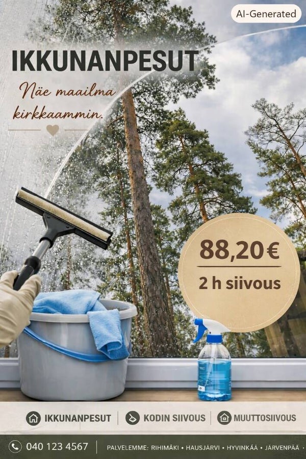 Kodin kertasiivous tai ikkunanpesu