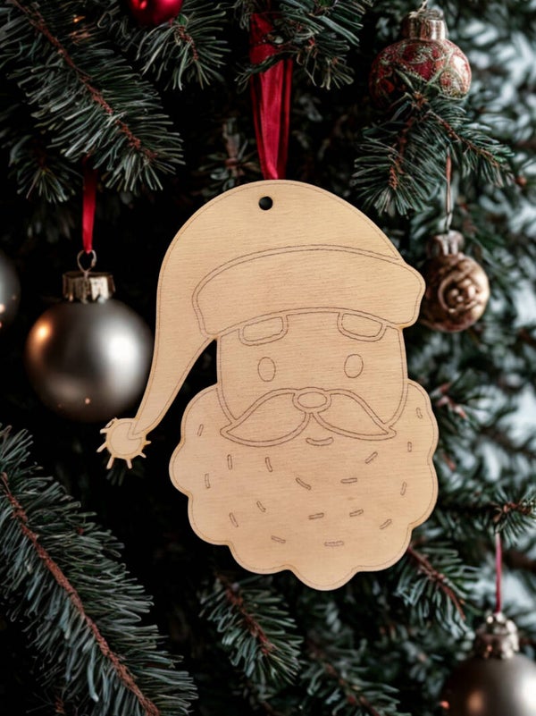 suspension bois père Noël