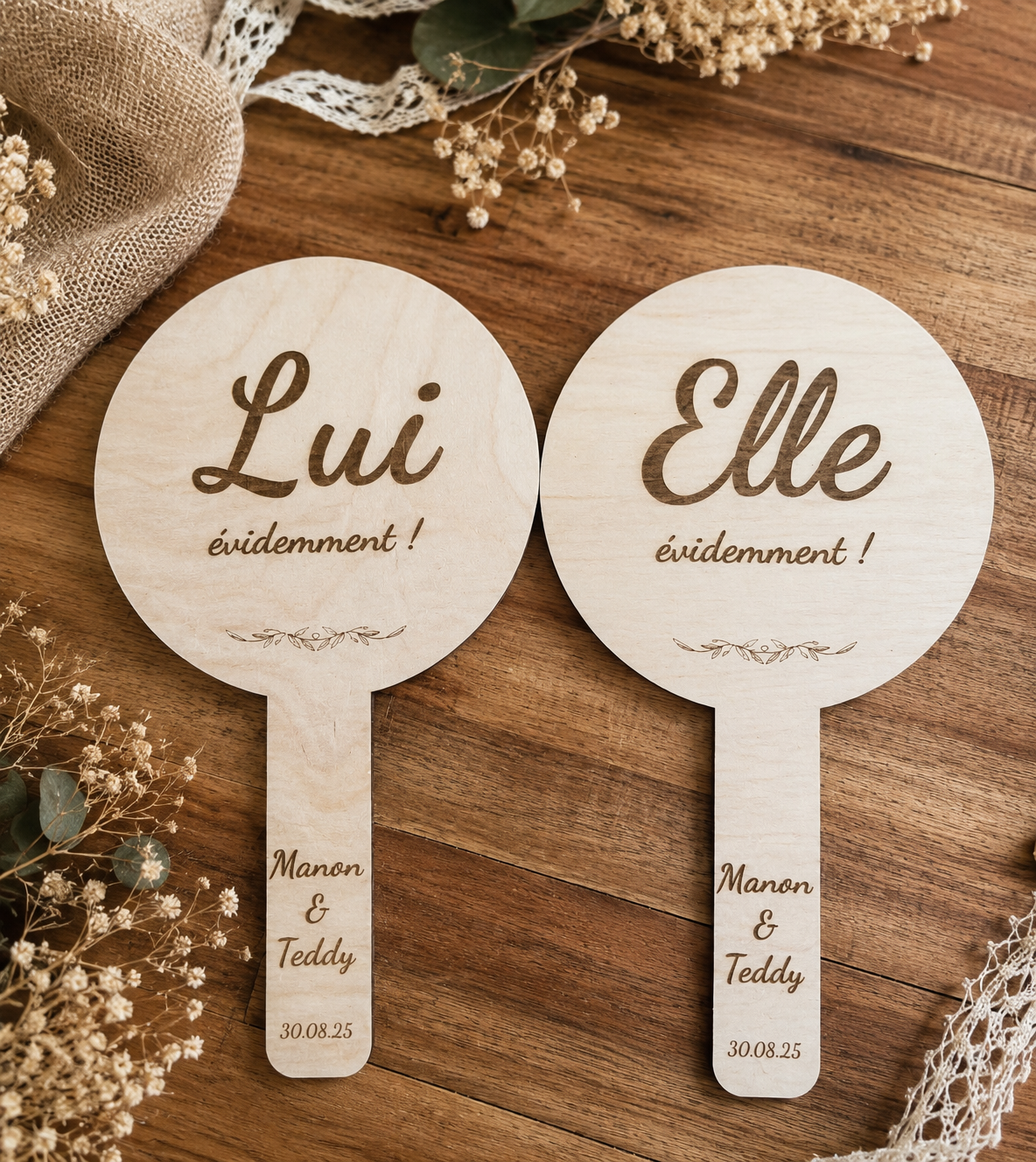 Coffret de 2 pancartes elle & lui