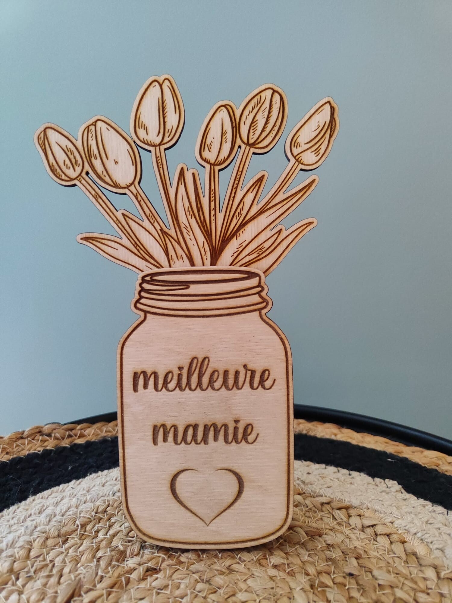 Décoration à poser "Meilleure Mamie" en bois