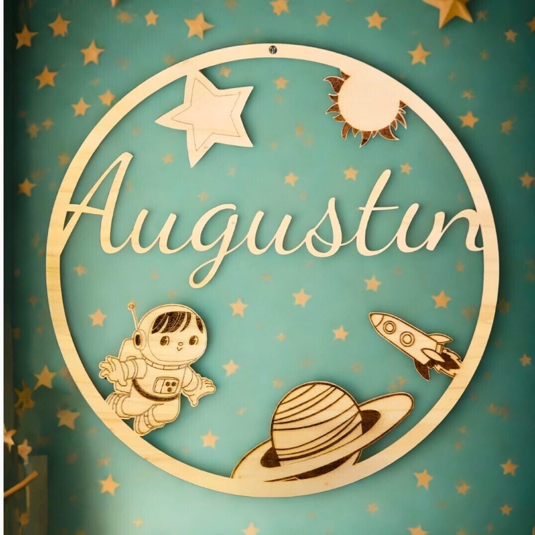 Cercle prénom en bois personnalisé