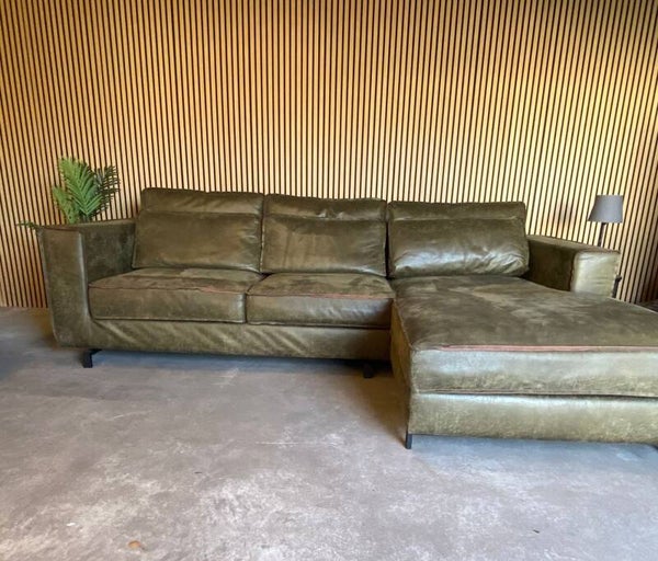 MICROLEREN STONEWASH GROENE HOEKBANK